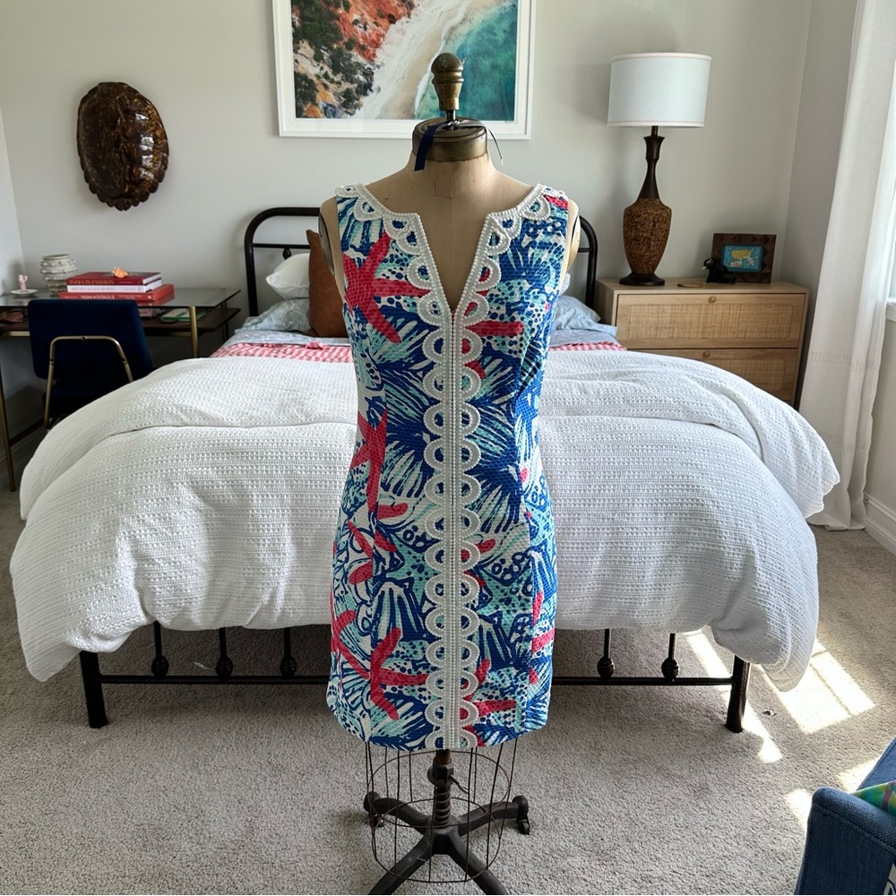 Lilly Pulitzer Vibrant Blue and Pink Mini Dress